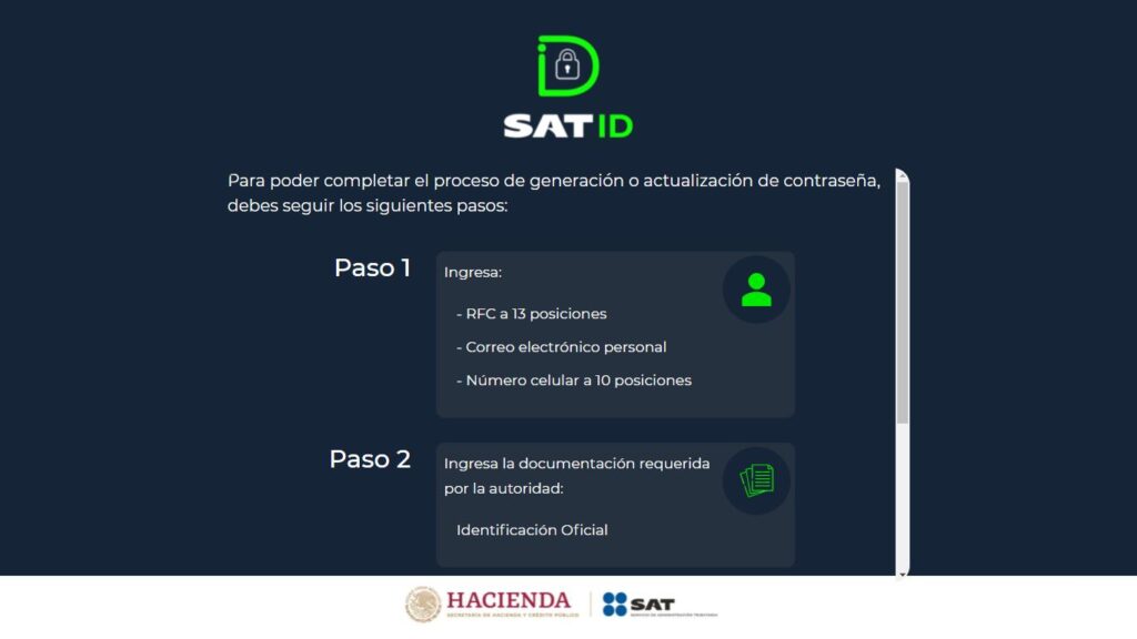 ¿COMO RECUPERAR O GENERAR LA CONTRASEÑA DEL SAT